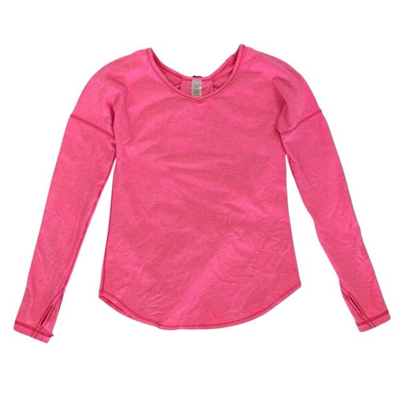 Ivivva Girls Top 10 Pink Long Sleeve Tee Sporty Stretchy Athleisure Basic - Picture 1 of 4